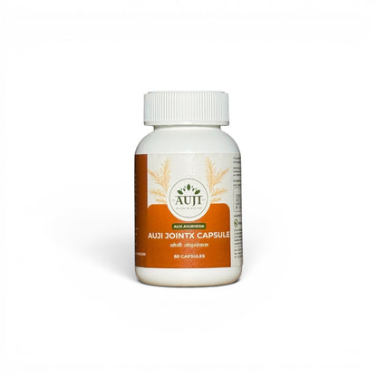 AUJI JointX Capsule bottle containing 80 capsules – Ayurvedic joint support supplement with Boswellia, Guggul, Ashwagandha and Nirgundi.
